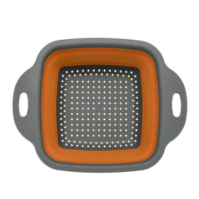 Collapsible Silicone Colander & Vegetable Strainer (Color: Orange, size: large)