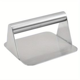 Stainless Steel Meat & Burger Smasher - Flat Grill & Griddle Press (Material: All Steel Square Meat Press)
