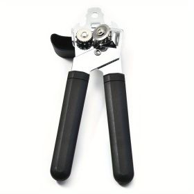 Multifunctional Stainless Steel Can Opener & Bottle Opener (Color: Black)